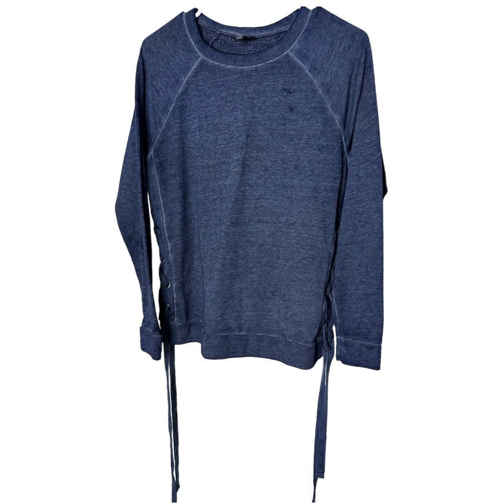 Ana sweatshirt tie up the side with grommets  blue women’s size M